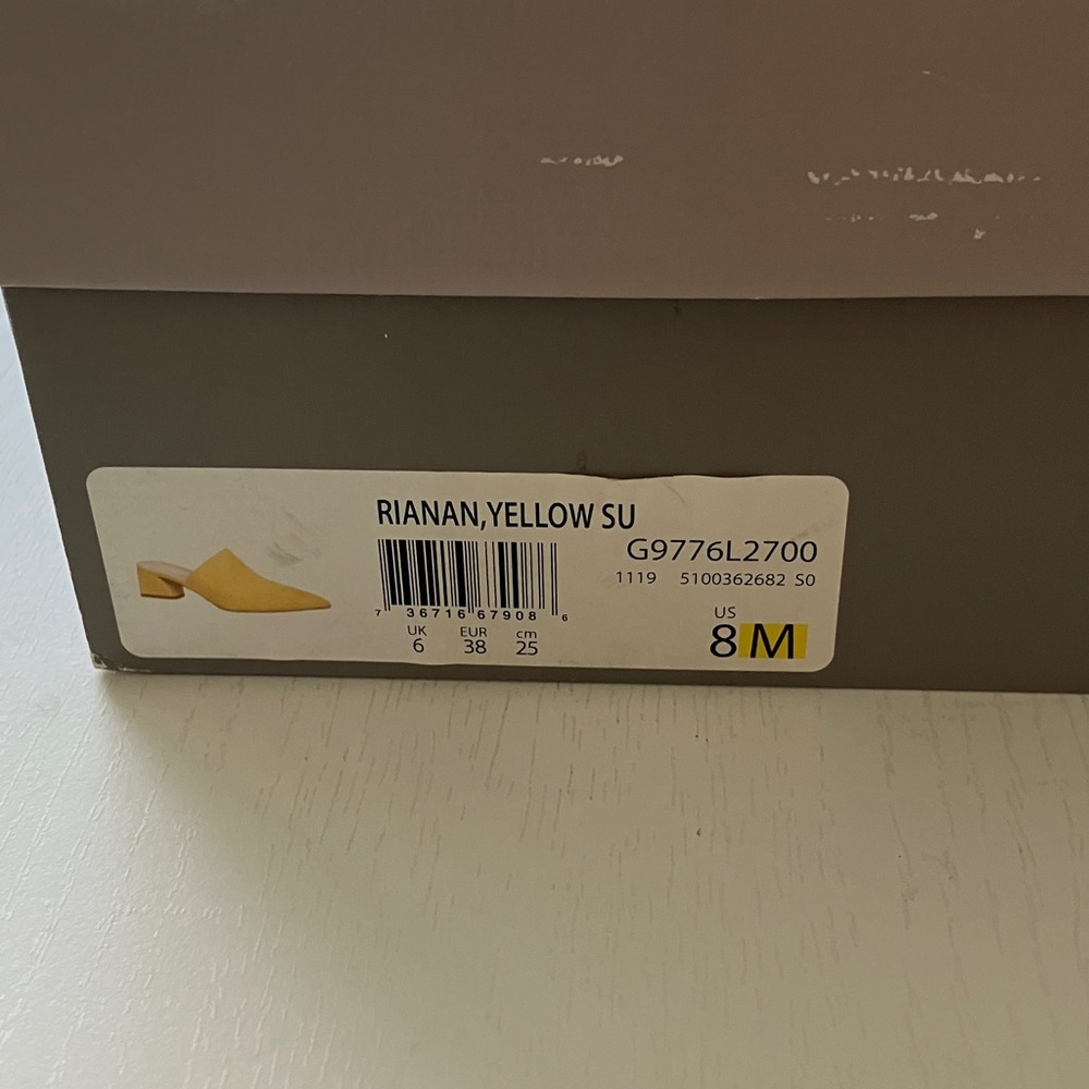 Franco Sarto Rianan Yellow Suede Mules (Size 8) NWT - Picture 9 of 16